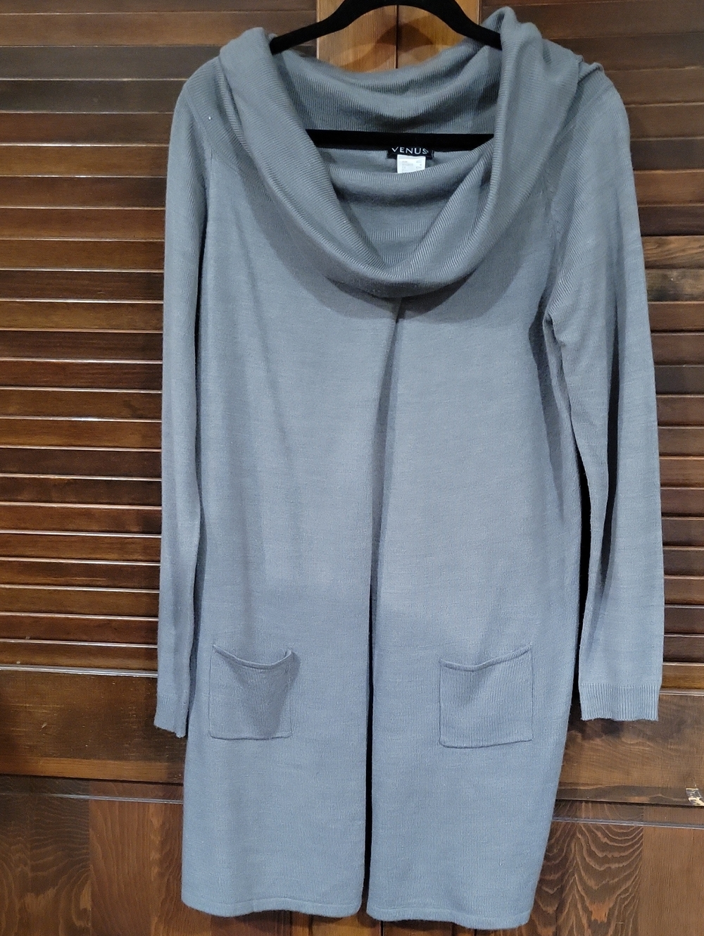 VENUS Light Gray Cowl Neck Sweater Dress